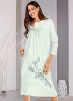 Set van twee nachthemden met knoopsluiting en decoratieve strik 