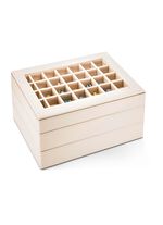 Sieradendoosje van kunstleer met fluwelen binnenvoering 