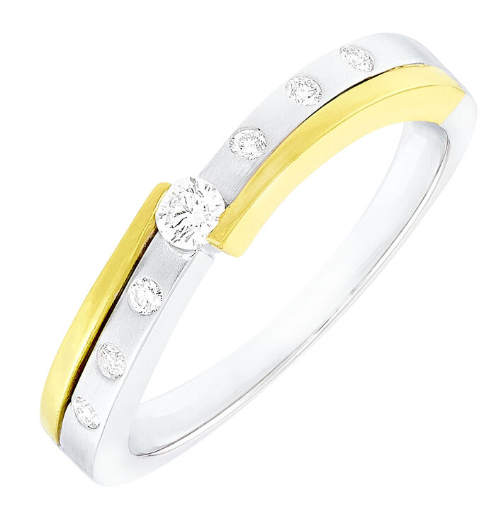 Elegante damesring in bicolor 