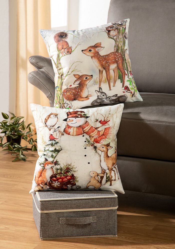 Kussenhoes met betoverende wintertaferelen BOSDIEREN