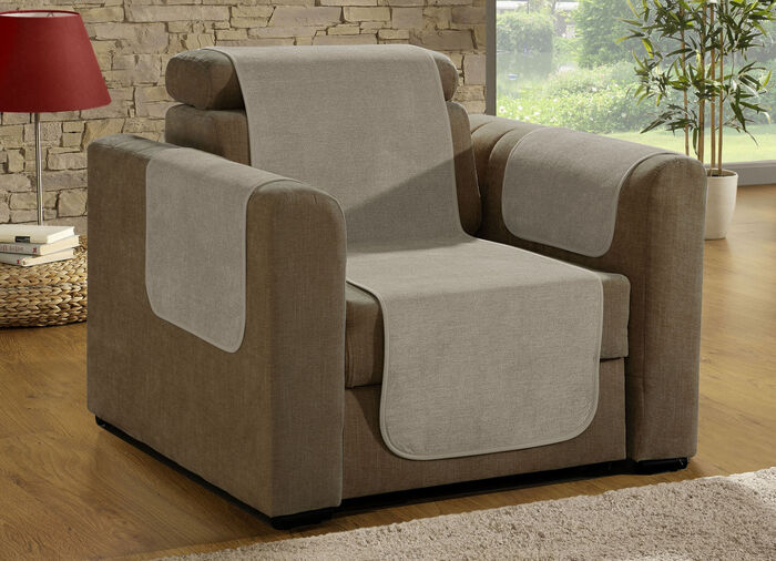 Fauteuil- en bankbeschermer met vlekbescherming en antislipcoating NATUUR