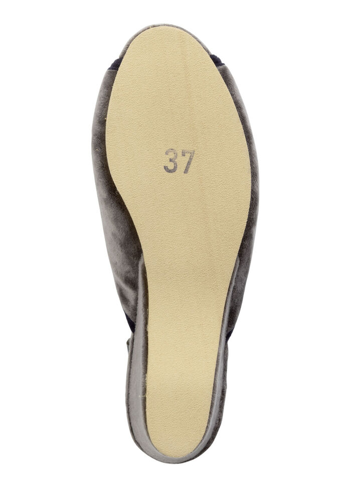 ELENA EDEN fluwelen muiltjes met contrasterende rand GRIJS
