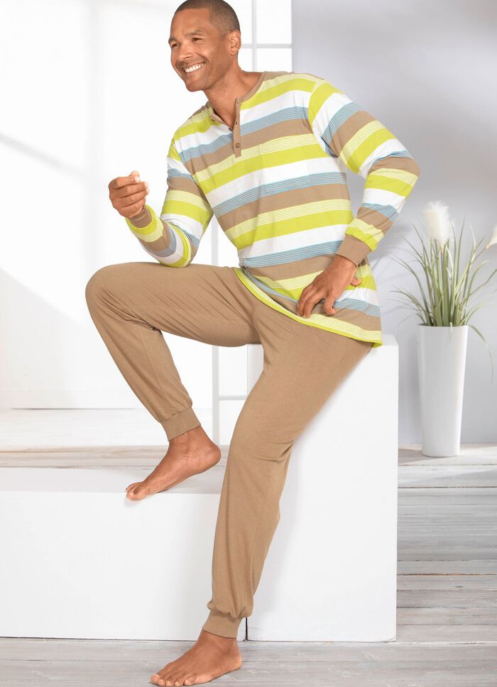 Pyjama met knoopsluiting en boord 