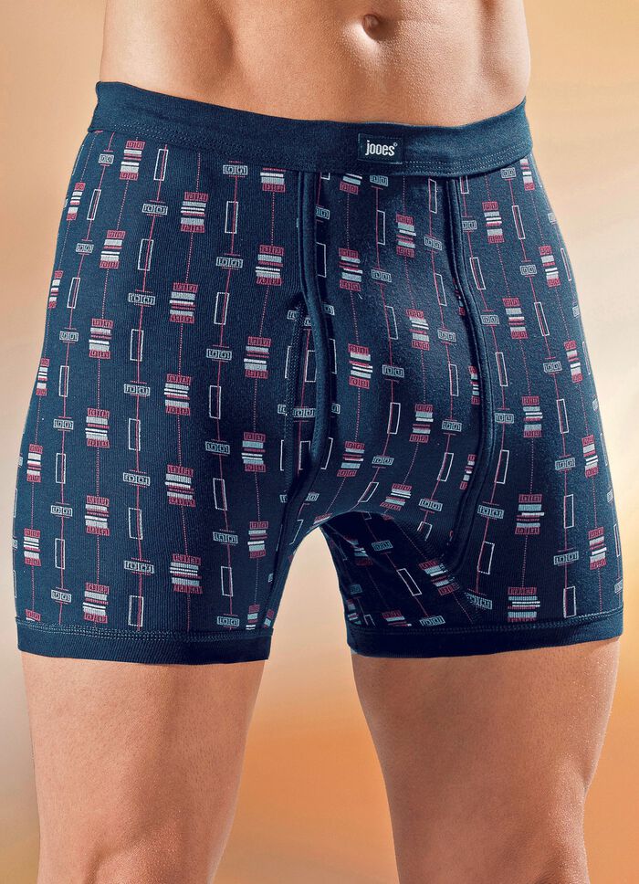 Vier-pack broek met gulp met paspel, all-over dessin 