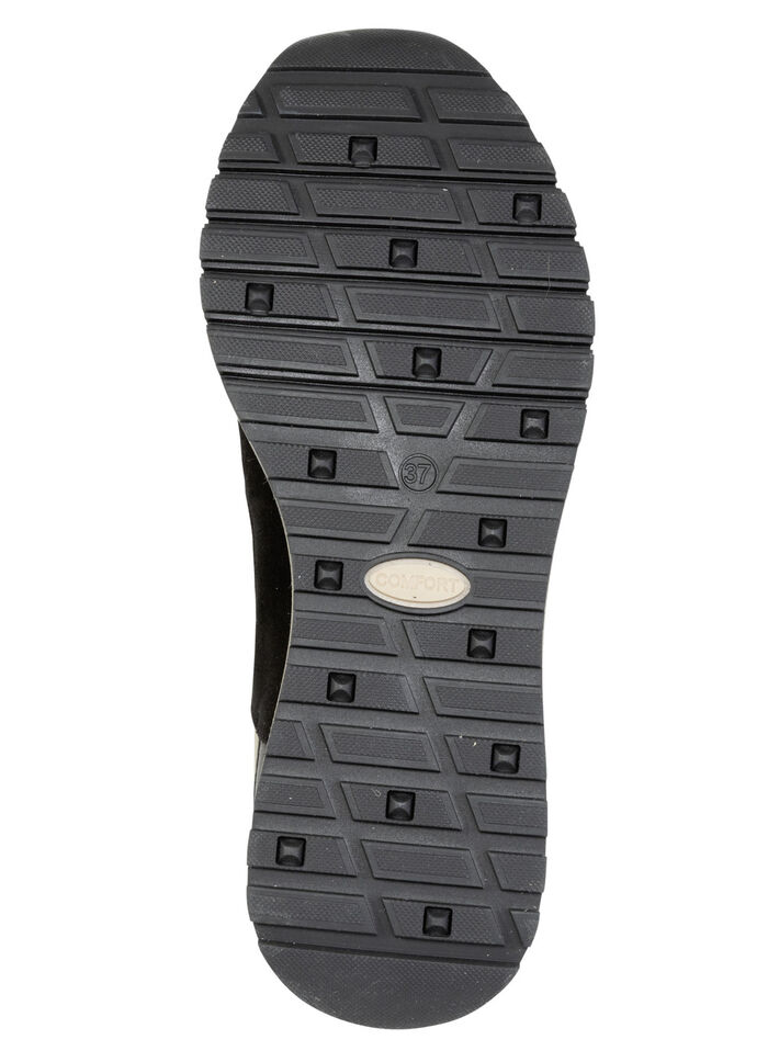 LAURA KENT, stijlvolle damessneakers, breedte G, met uitneembaar voetbed ZWART-BORDEAUXROOD-GOUD