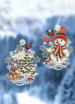 Raamafbeelding, set van 2 met zuighaken 