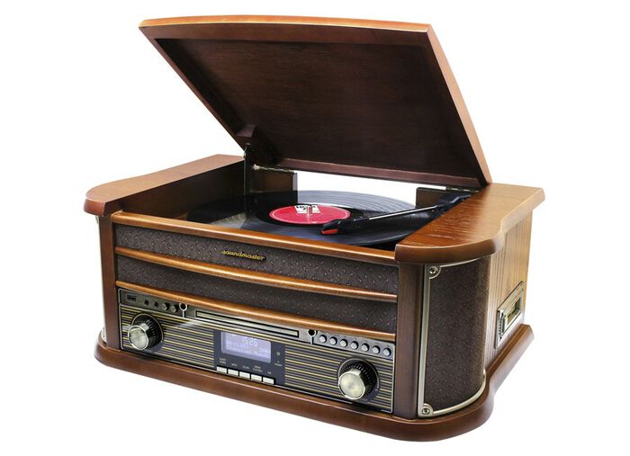 DAB nostalgische stereo-installatie in een echt houten behuizing 