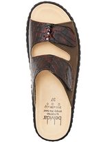 ELENA EDEN, comfortabele damesmuiltjes, breedte H, met uitneembaar voetbed BRUIN-BORDEAUXROOD