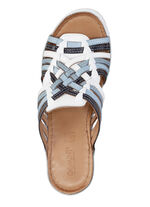 Gemini muiltjes met verfijnde gevlochten bandjes WIT-BLAUW