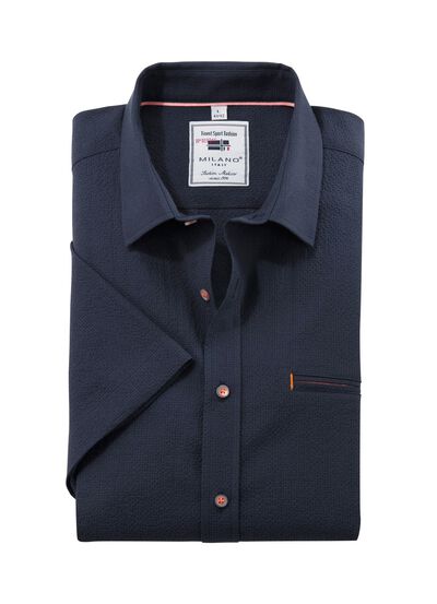 Seersucker shirt van "Milano Italy" in 3 kleuren 