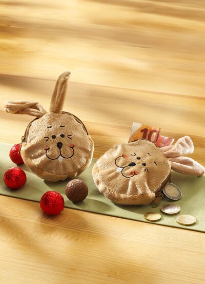 Gevulde pluche konijnentasje set van 2 