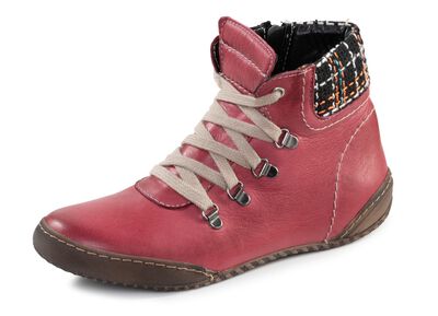 ELENA EDEN veterbootie met gevoerde textielen schachtrand 