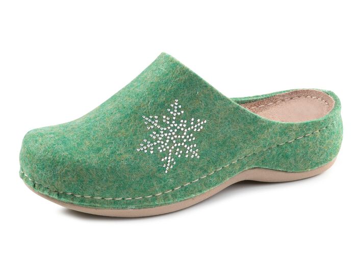 Laurina pantoffels met slimme klinknagels CARIBISCH GROEN