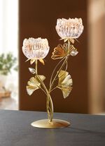 Elegante theelichthouder van metaal en glas 