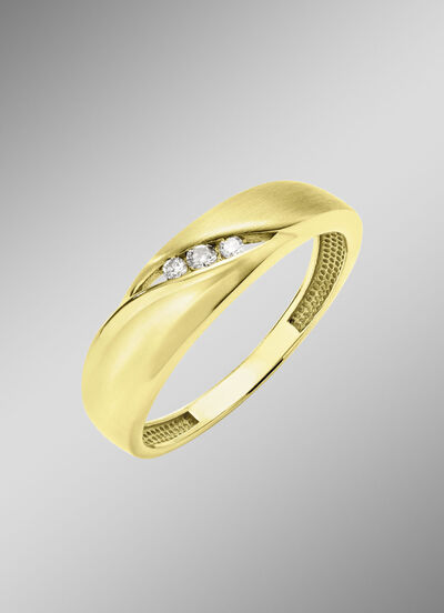 Tijdloze elegantie: damesring met 3 diamanten 