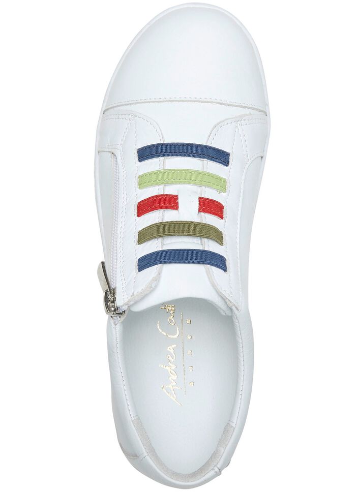 Andrea Conti sneakers met kleurrijke elastische banden WIT