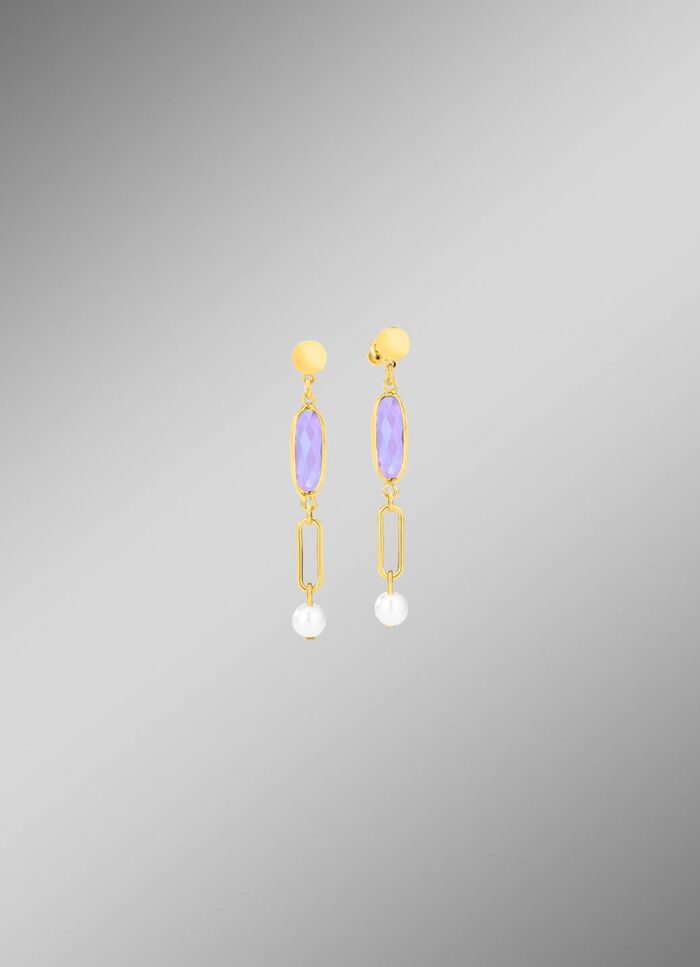 Sieradenset, 3-delig, van messing met kristalstenen 