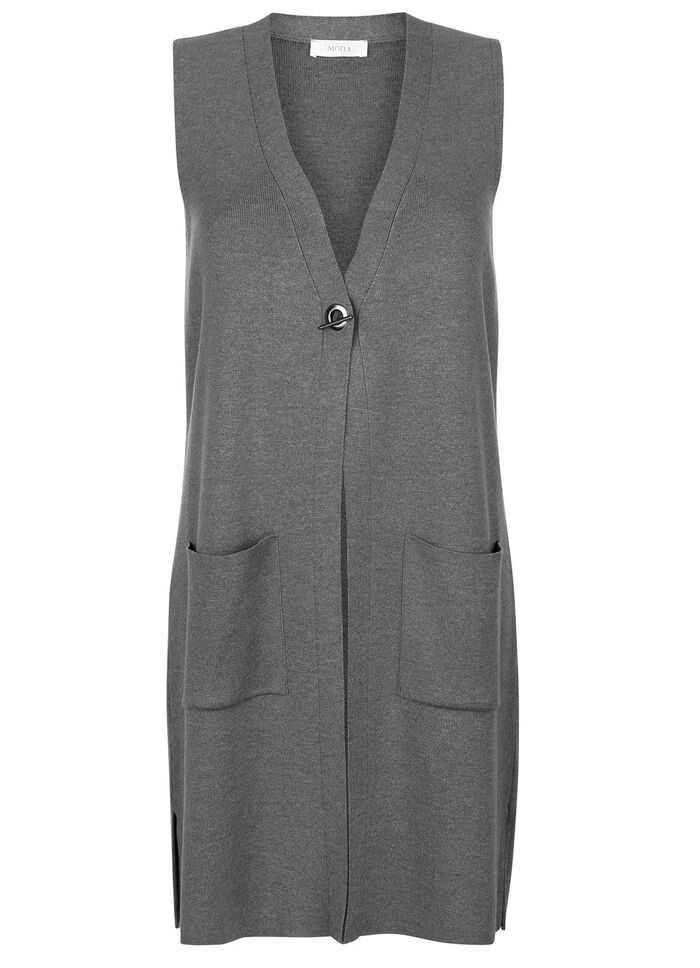 Gebreid vest met decoratieve sluiting 