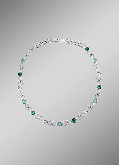 Ketting met groene kristallen 