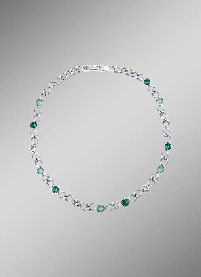 Ketting met groene kristallen 