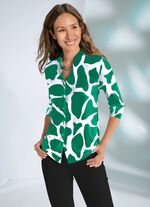 Overhemdblouse met opstaande kraag 