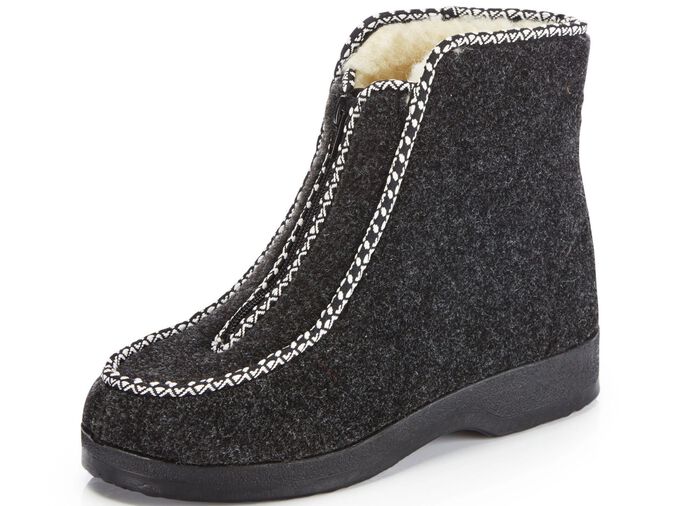 Warme damesslippers, wijdte H, met ritssluiting 