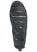 Gemini mocassin enkellaarsjes van rundnappaleer met een gerimpelde structuur BLAUW