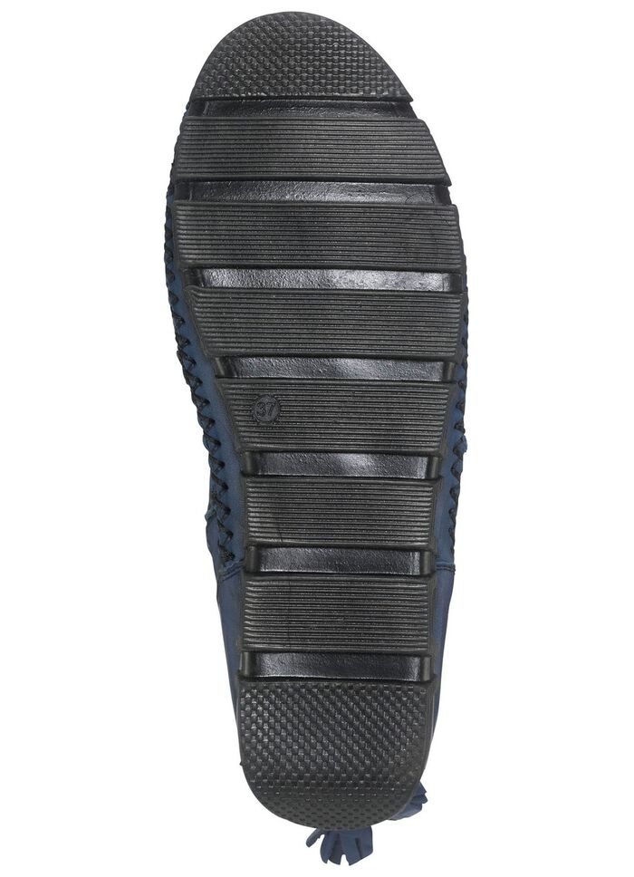 Gemini mocassin enkellaarsjes van rundnappaleer met een gerimpelde structuur BLAUW