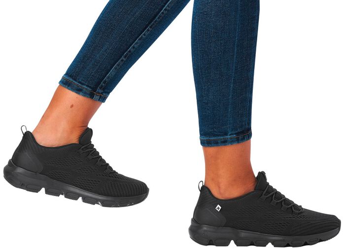 Rieker sneakers met elastische decoratieve vetersluiting 