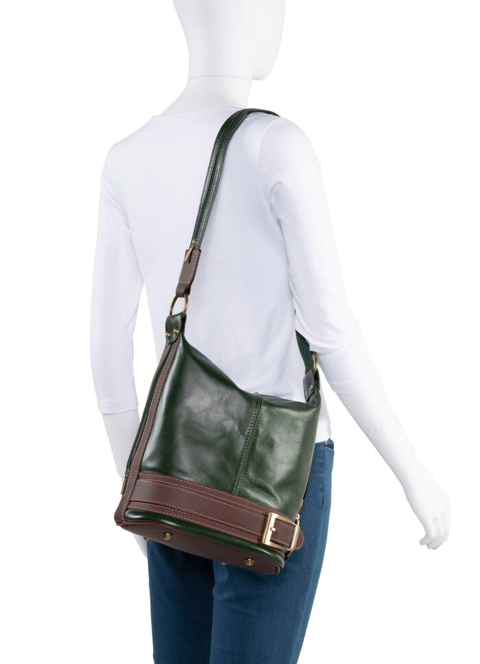 Tas Laurina van hoogwaardig kalfsnappaleer DENNENGROEN