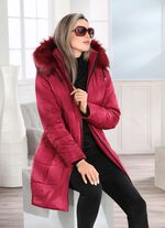 Korte jas met 2-weg ritssluiting KARMIJNROOD