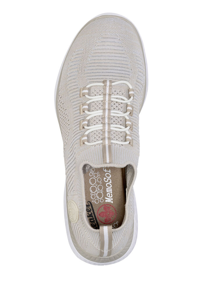 Rieker, lichtgewicht damessneakers, breedte G, met MemoSoft textiel binnenzool KIEZELSTEEN