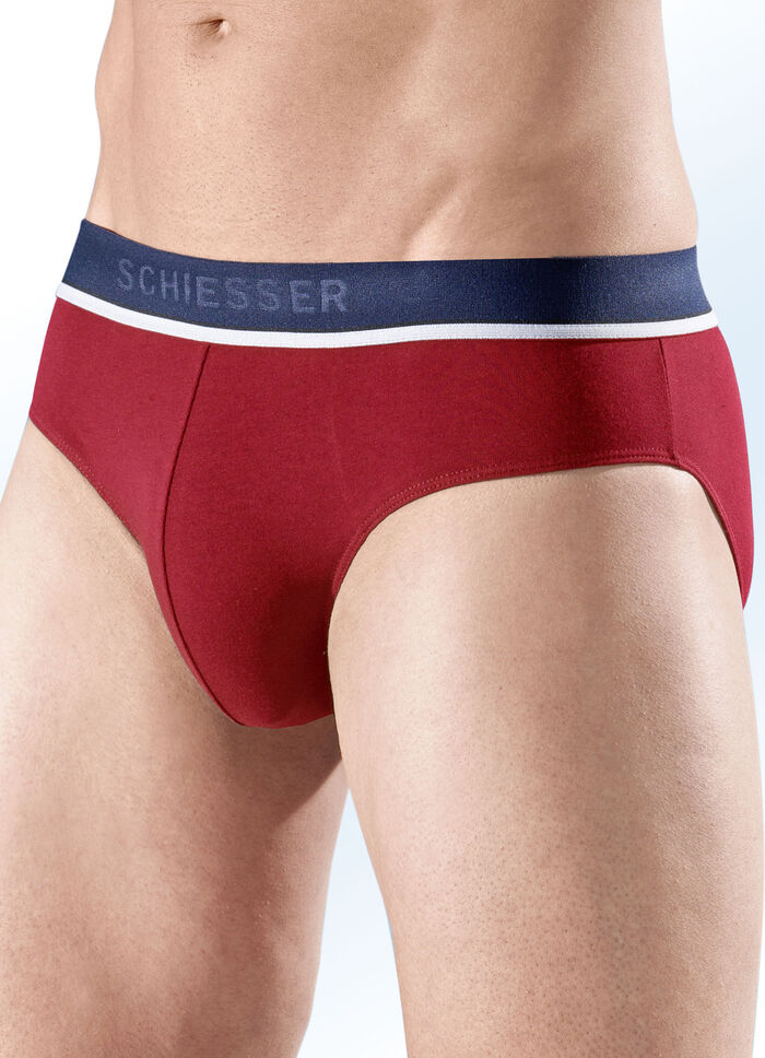 Schiesser set van drie slips van fijne jersey 1X MARINE, 1X GRIJS GEVLEKT