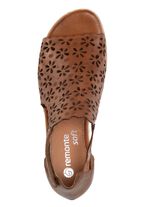 Sandaal met klittenbandsluiting KASTANJE