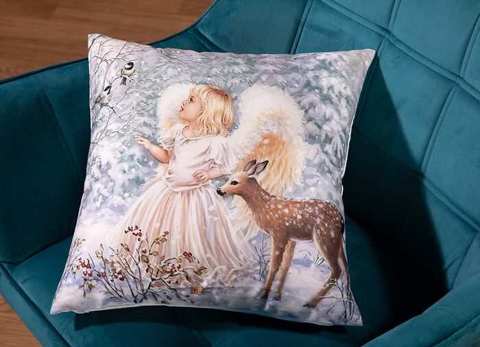 Kussensloop met hertenmotief 