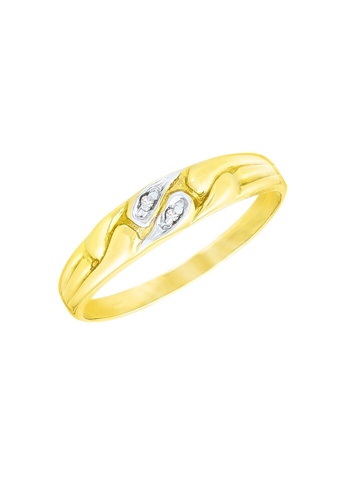 Damesring, tweekleurig, met diamant