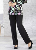 Broek met mooie stras- en parelmotieven ZWART