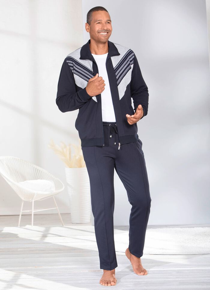 Katoenen vrijetijdspak MARINE-GRIJS