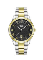 Roterend quartz herenhorloge in bicolor 