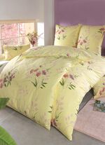 Beddengoedset in zachte renforc&eacute; kwaliteit van Florella GEEL