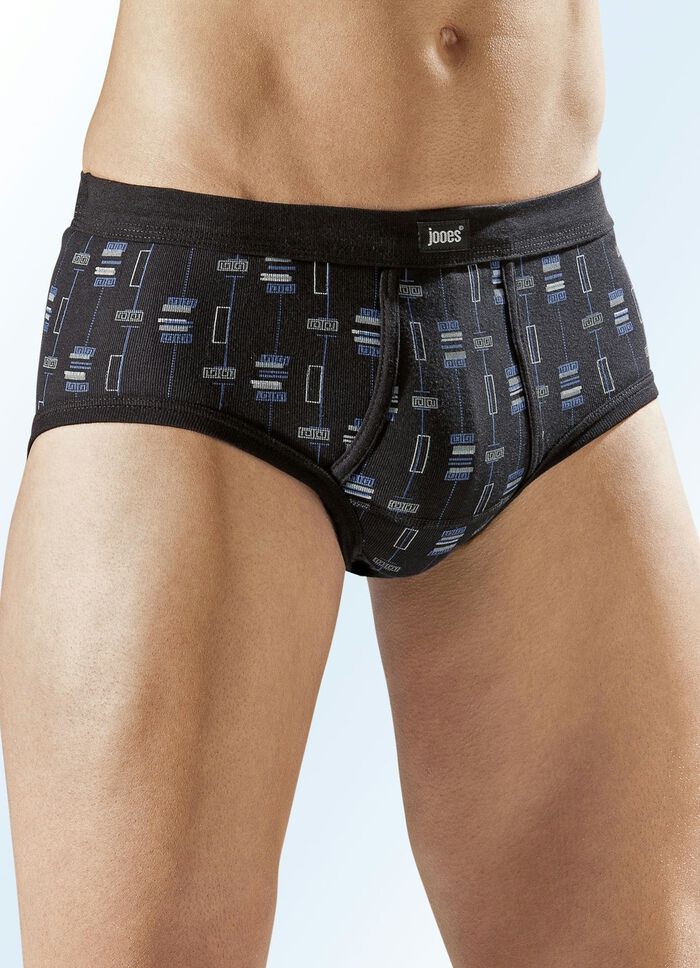 Vier-pack slip met gulp met paspel, all-over dessin 