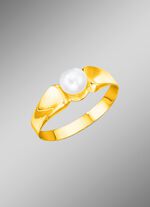 Vrouwelijke damesring met zoetwaterparel 