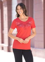 Shirt met decoratieve plaatdecoratie in 2 kleuren 