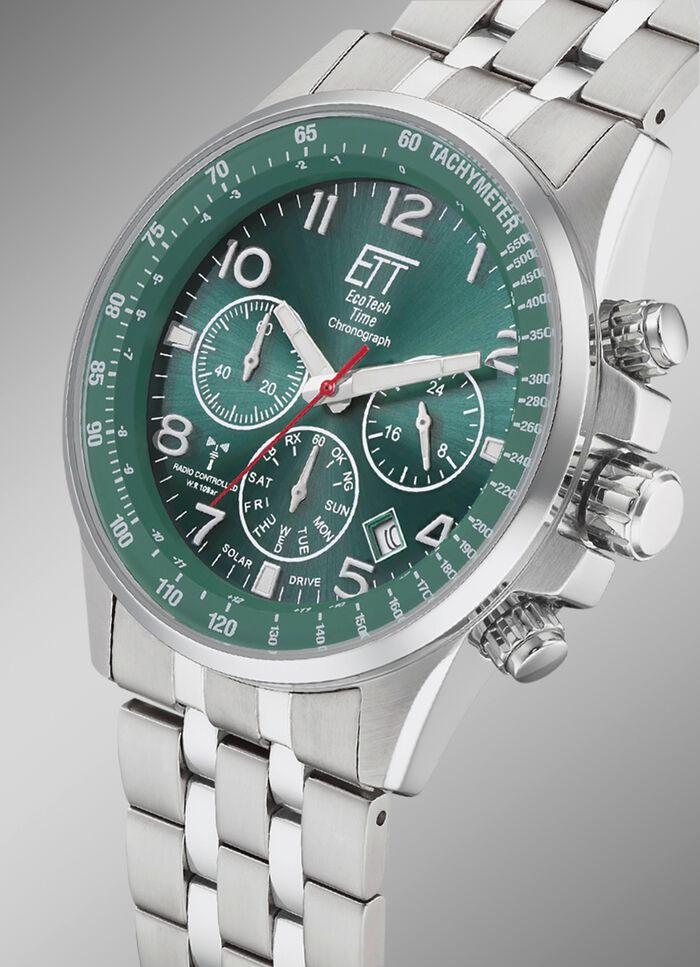 Draadloze solar chronograaf met verwisselbare band 