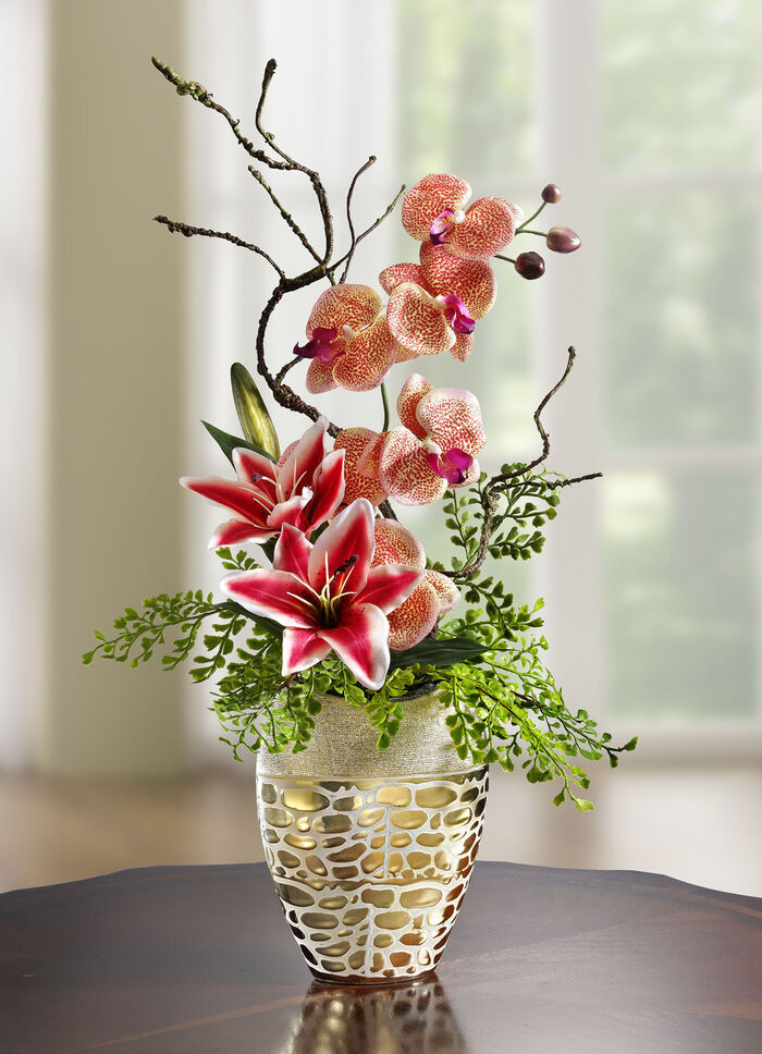 Orchideeënbloemstuk in pot 