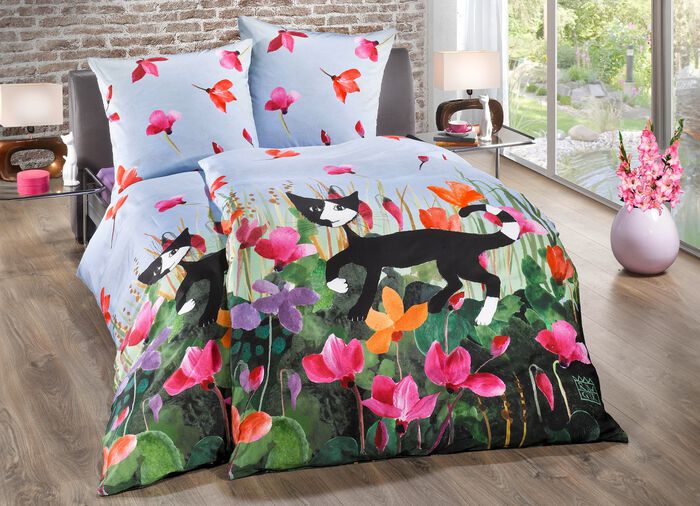 Fijn vlas beddengoedset met ritssluiting 