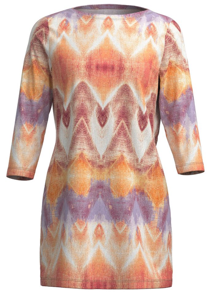 Gebreide tuniek in bedrukt fijn breisel 