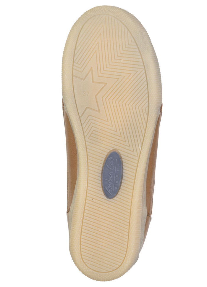 Andrea Conti, comfortabele damessneakers, breedte G, met uitneembaar voetbed COGNAC