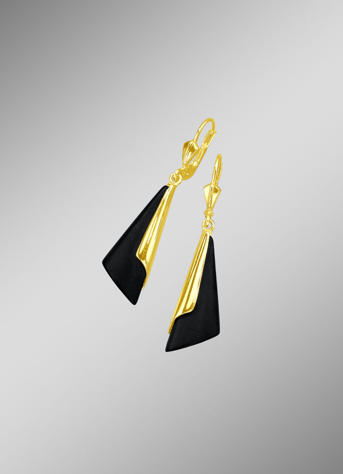 Oorbellen met echte onyx 