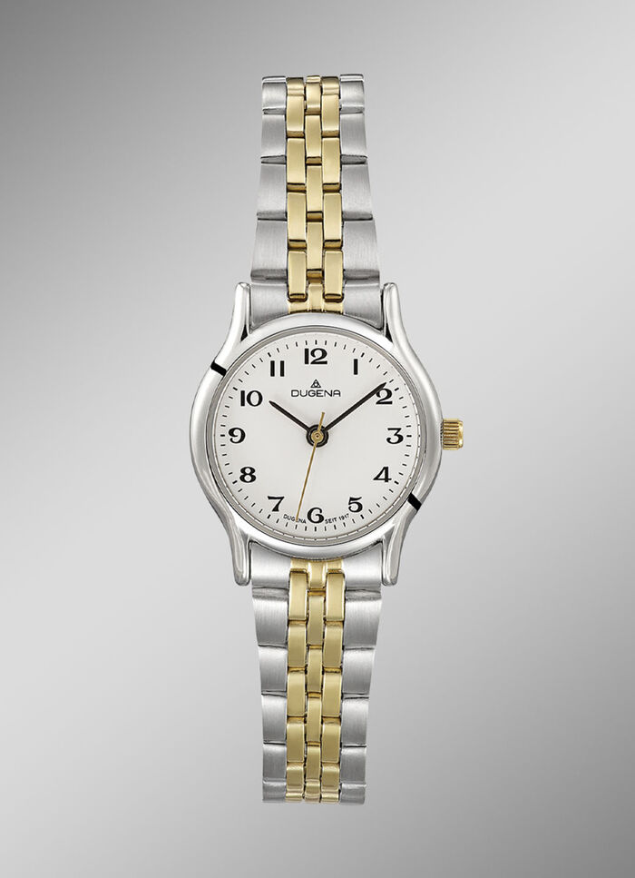 Dugena quartz dameshorloge met roestvrijstalen bandkast 